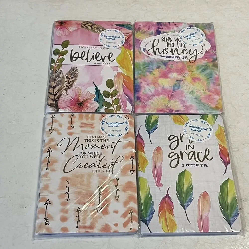 Crown Jewlz Inspirational Journals Colorful Patterns 100 Pages Each Set of Four